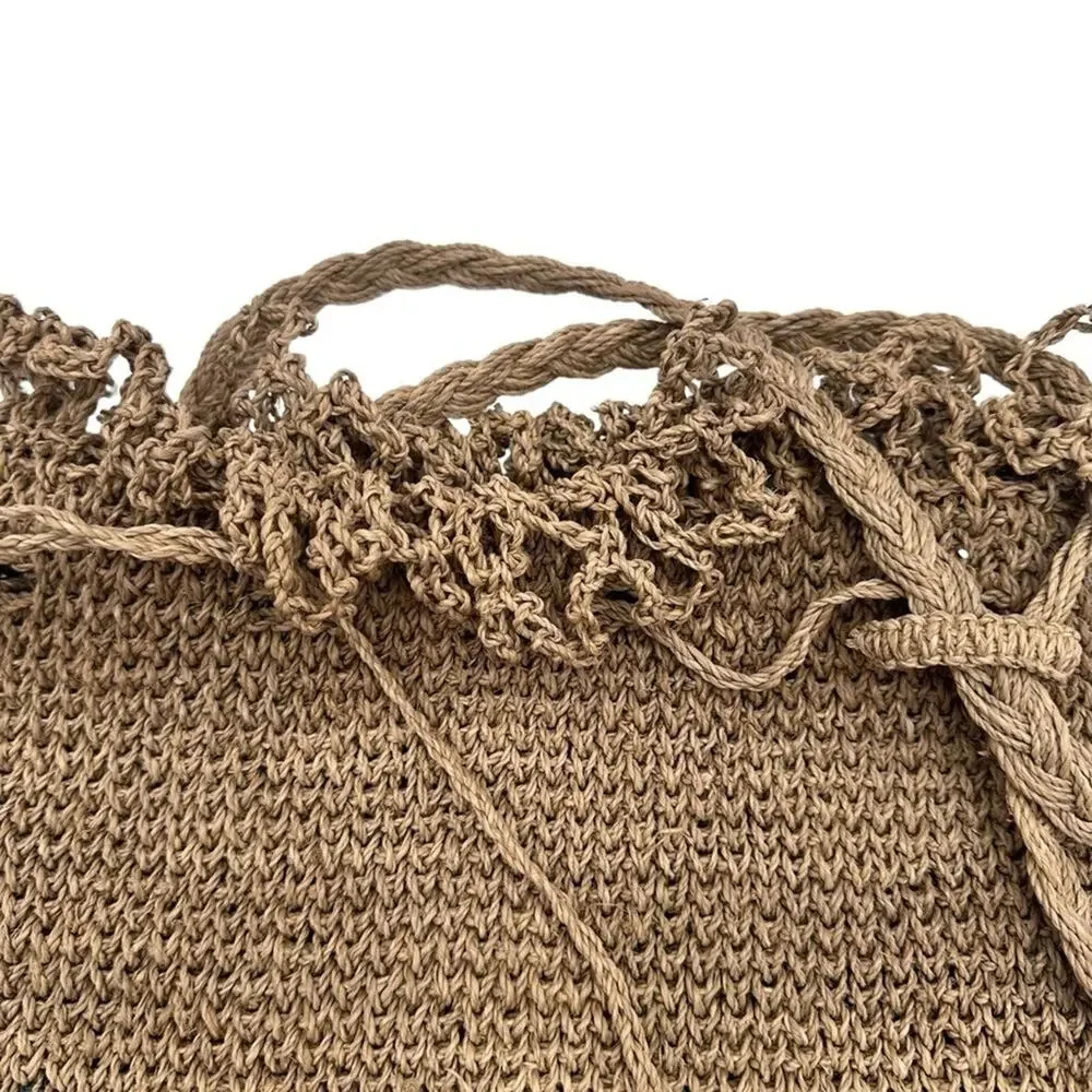 BOHO Vintage Folk Craft Bag Large Backpack Hand knitted Made of Plants - vegan